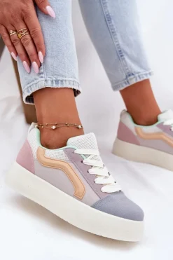 Sneakersy Damskie Na Platformie Multikolor Tellnira