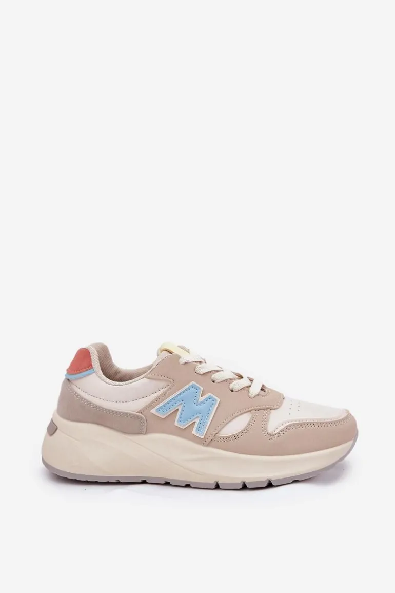 Sneakersy Damskie Na Platformie Beżowe Tenanela