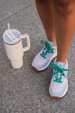 Sneakersy Damskie Na Platformie Memory Foam System Big Star NN274682 Niebieskie