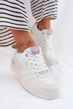 Sneakersy Damskie Na Platformie LEE EMMA WOMEN LOW 50251014.00L Białe