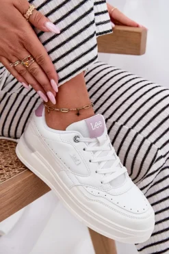 Sneakersy Damskie Na Platformie LEE EMMA WOMEN LOW 50251014.00L Białe