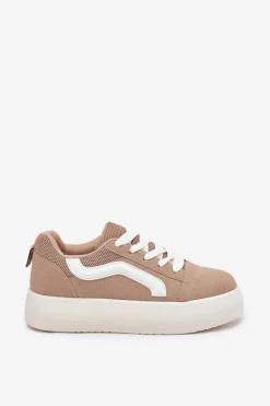 Sneakersy Damskie Na Platformie Khaki Tellnira