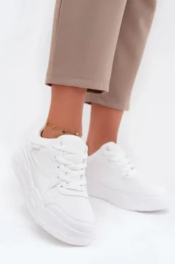 Sneakersy Damskie Na Platformie Big Star SS274590 HI-POLY SYSTEM Białe