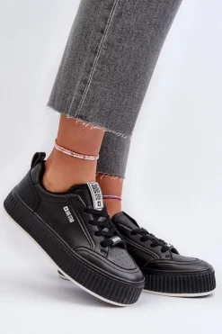 Sneakersy Damskie Na Platformie Big Star NN274255 Czarne