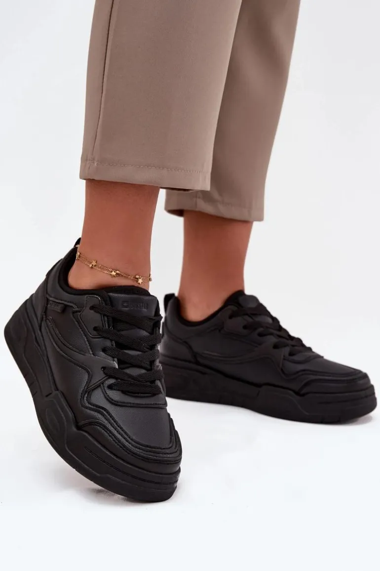 Sneakersy Damskie Na Platformie Big Star SS274589 HI-POLY SYSTEM Czarne