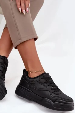 Sneakersy Damskie Na Platformie Big Star SS274589 HI-POLY SYSTEM Czarne