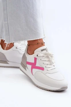 Sneakersy Damskie Na Platformie INBLU IN000362 Białe