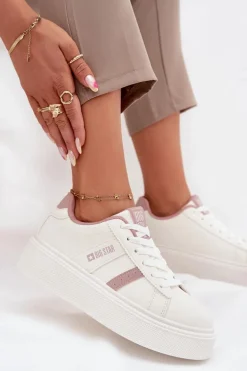 Sneakersy Damskie Na Platformie Big Star SS274346 Białe