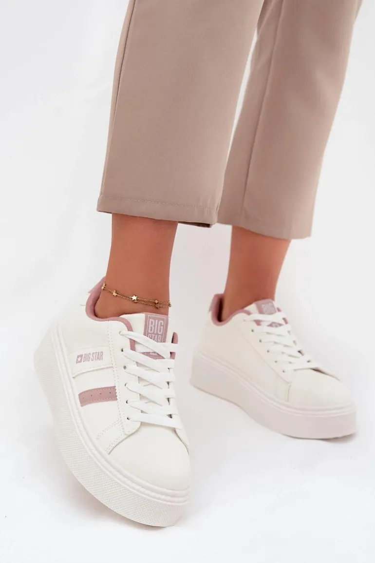 Sneakersy Damskie Na Platformie Big Star SS274346 Białe