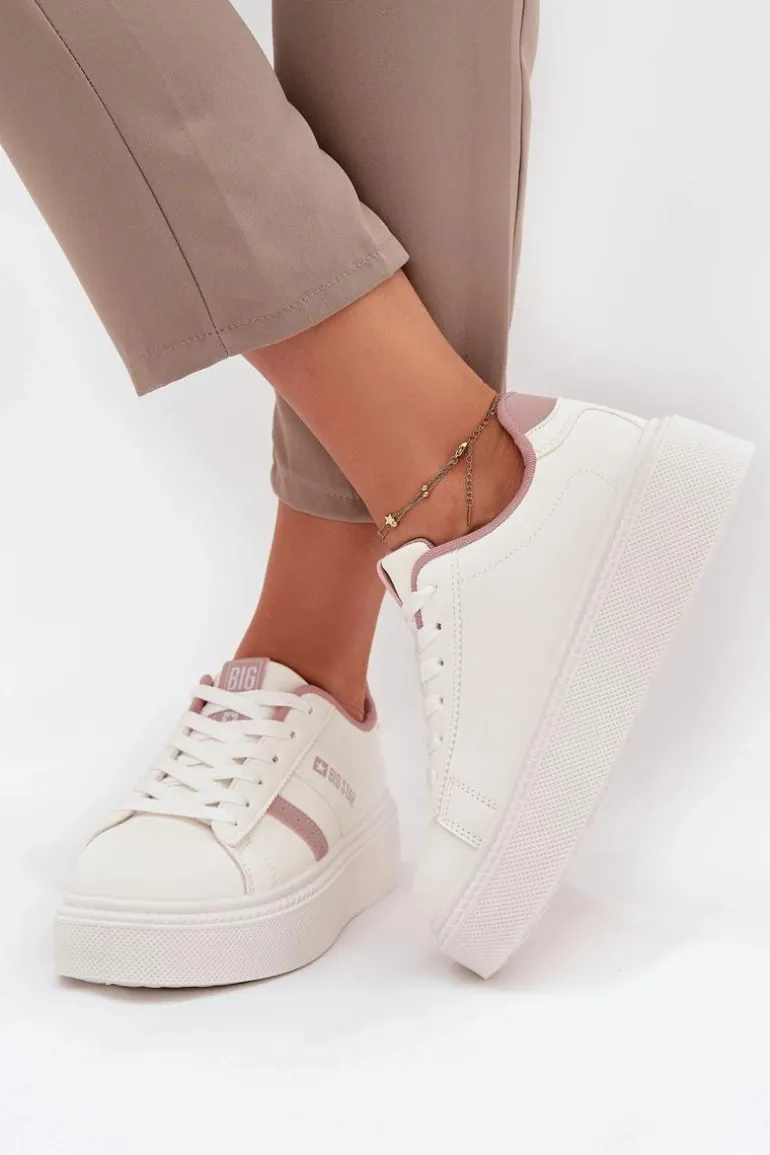 Sneakersy Damskie Na Platformie Big Star SS274346 Białe