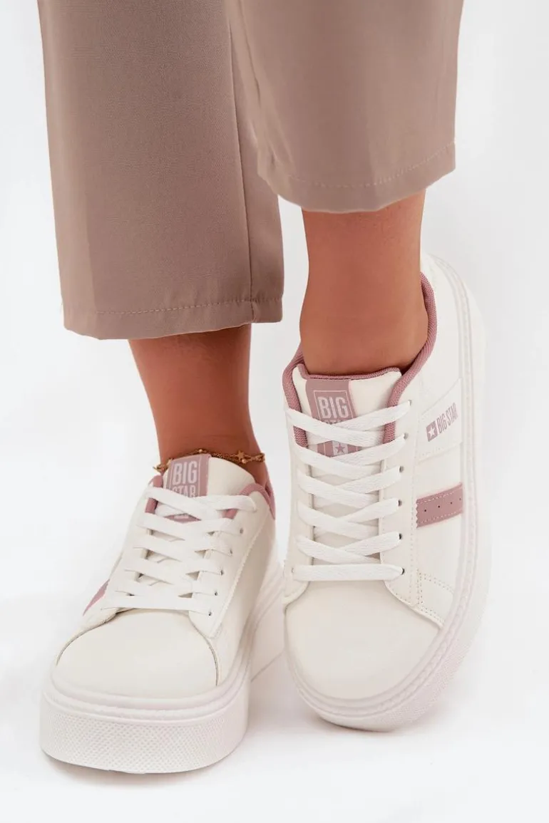 Sneakersy Damskie Na Platformie Big Star SS274346 Białe