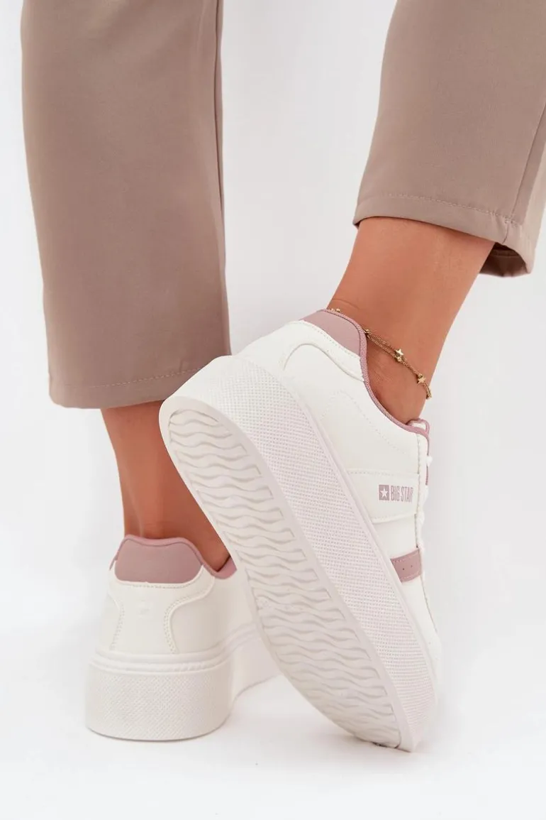 Sneakersy Damskie Na Platformie Big Star SS274346 Białe