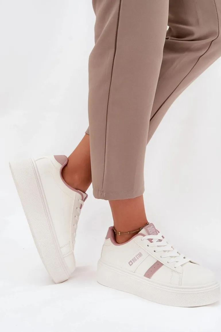 Sneakersy Damskie Na Platformie Big Star SS274346 Białe