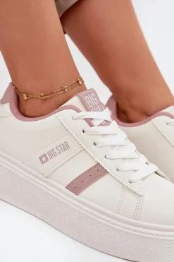 Sneakersy Damskie Na Platformie Big Star SS274346 Białe
