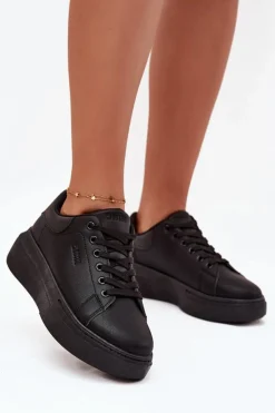 Sneakersy Damskie Na Platformie Big Star SS274244 Czarne
