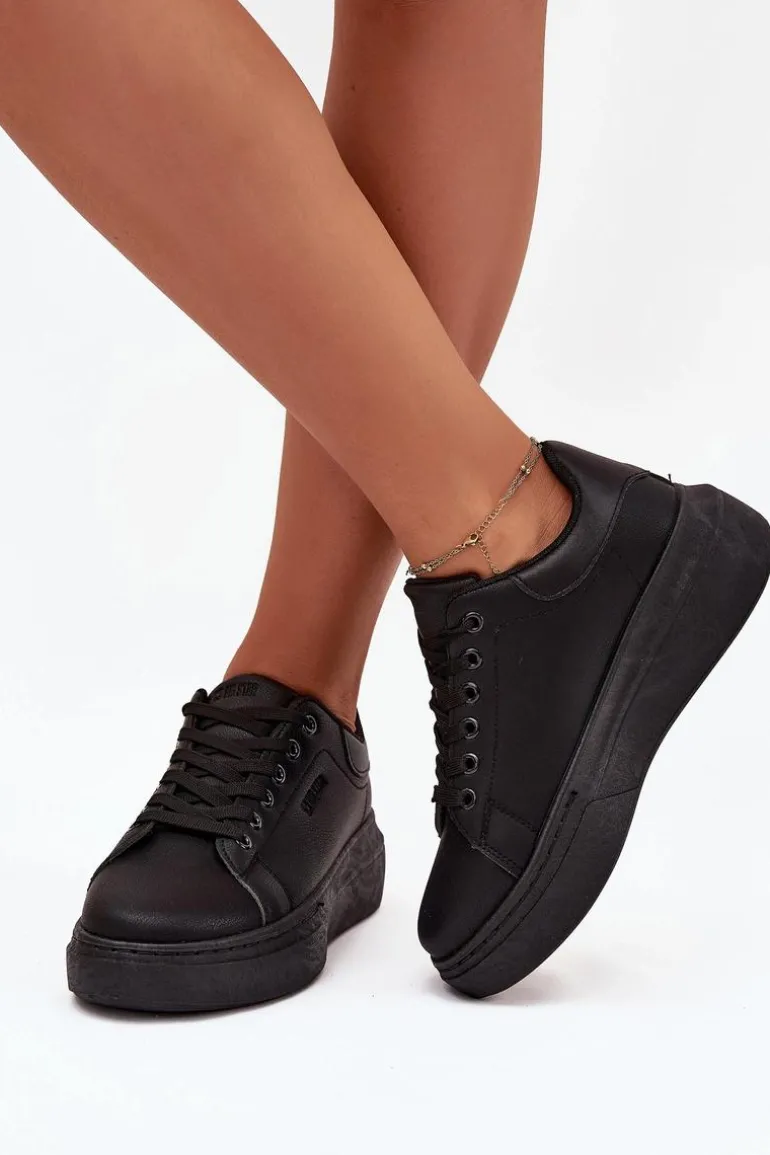 Sneakersy Damskie Na Platformie Big Star SS274244 Czarne