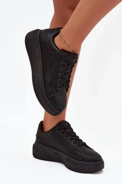 Sneakersy Damskie Na Platformie Big Star SS274244 Czarne