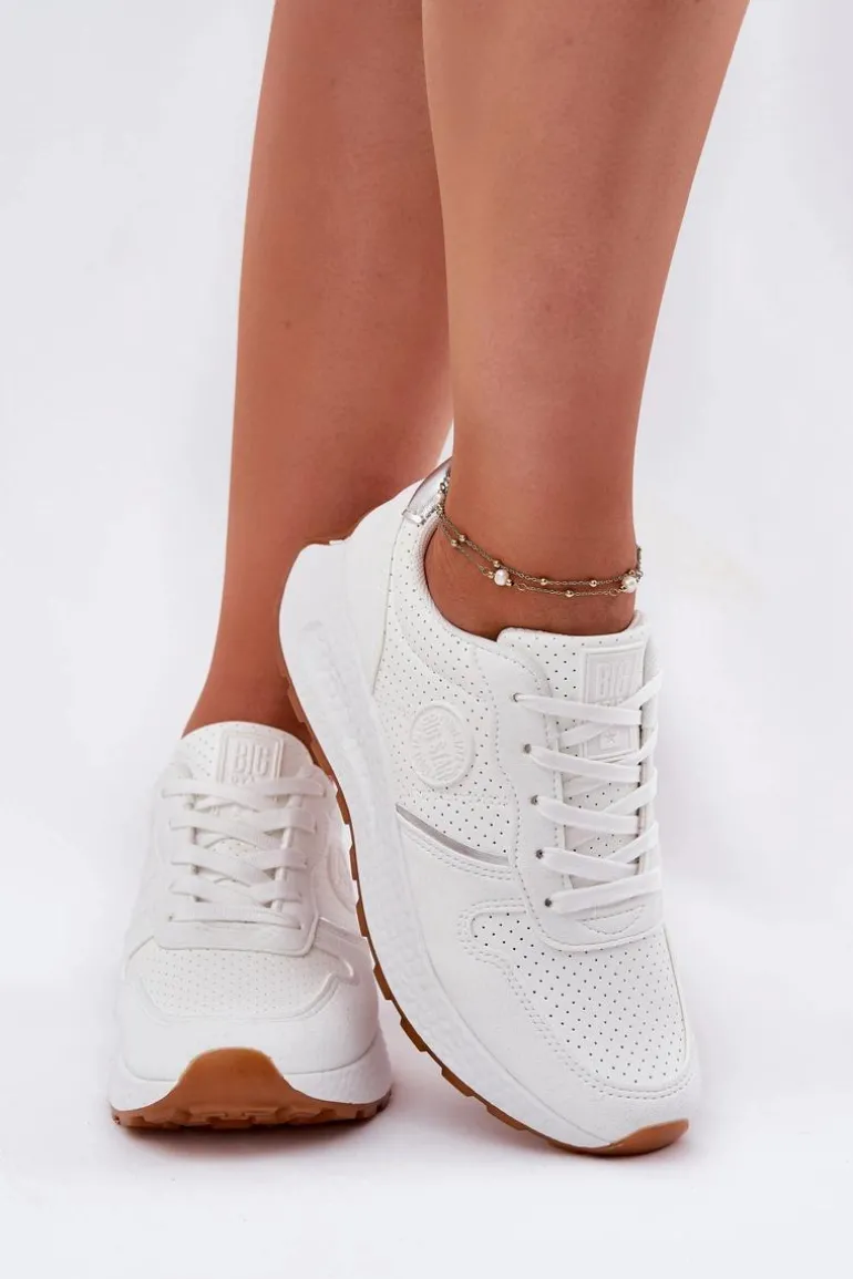 Sneakersy Damskie Na Platformie Big Star RR274487 Hi-Poly System Białe