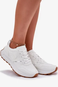 Sneakersy Damskie Na Platformie Big Star RR274487 Hi-Poly System Białe