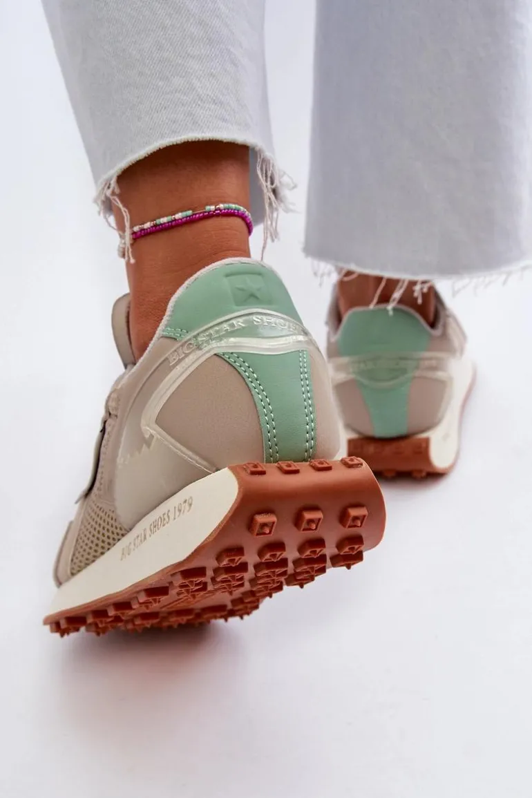 Sneakersy Damskie Na Platformie Memory Foam System Big Star NN274681 Beżowe
