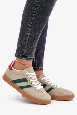Sneakersy Damskie Niskie Beżowe Ennorwen