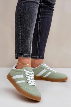 Sneakersy Damskie Niskie Zielone Ennorwen