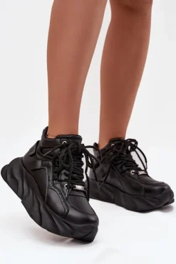 Sneakersy Damskie Skóra Naturalna GOE SS2N4036 Czarne