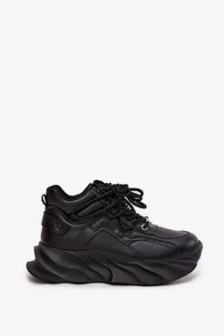 Sneakersy Damskie Skóra Naturalna GOE SS2N4036 Czarne