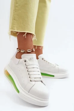 Sneakersy Damskie Skórzane GOE NN2N4029 Białe