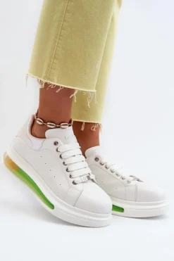 Sneakersy Damskie Skórzane GOE NN2N4029 Białe