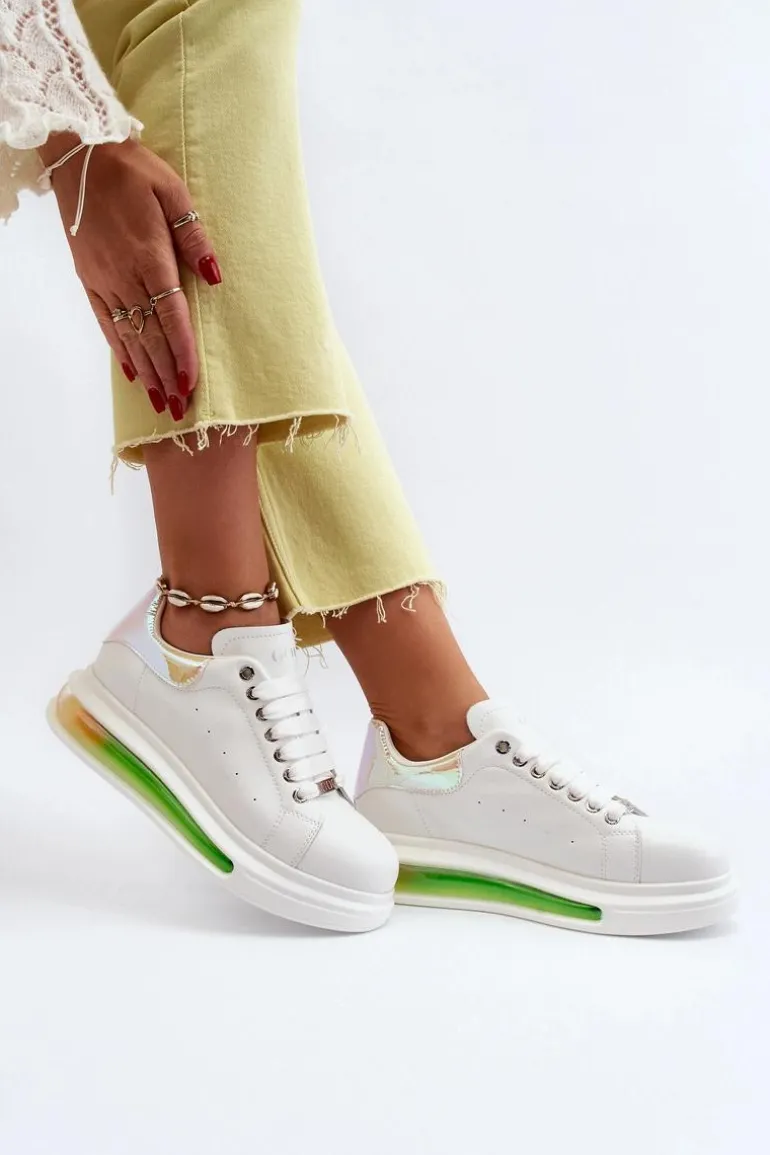 Sneakersy Damskie Skórzane GOE NN2N4029 Białe