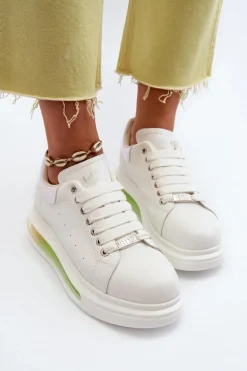 Sneakersy Damskie Skórzane GOE NN2N4029 Białe