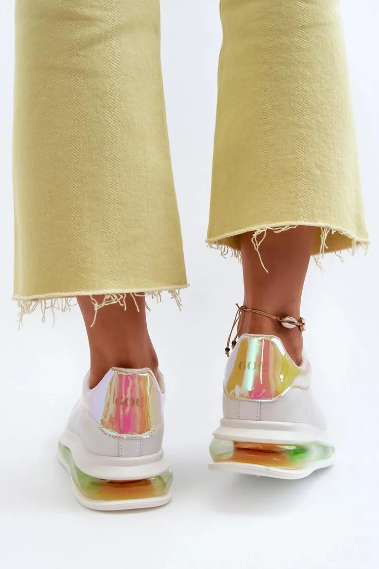 Sneakersy Damskie Skórzane GOE NN2N4029 Białe