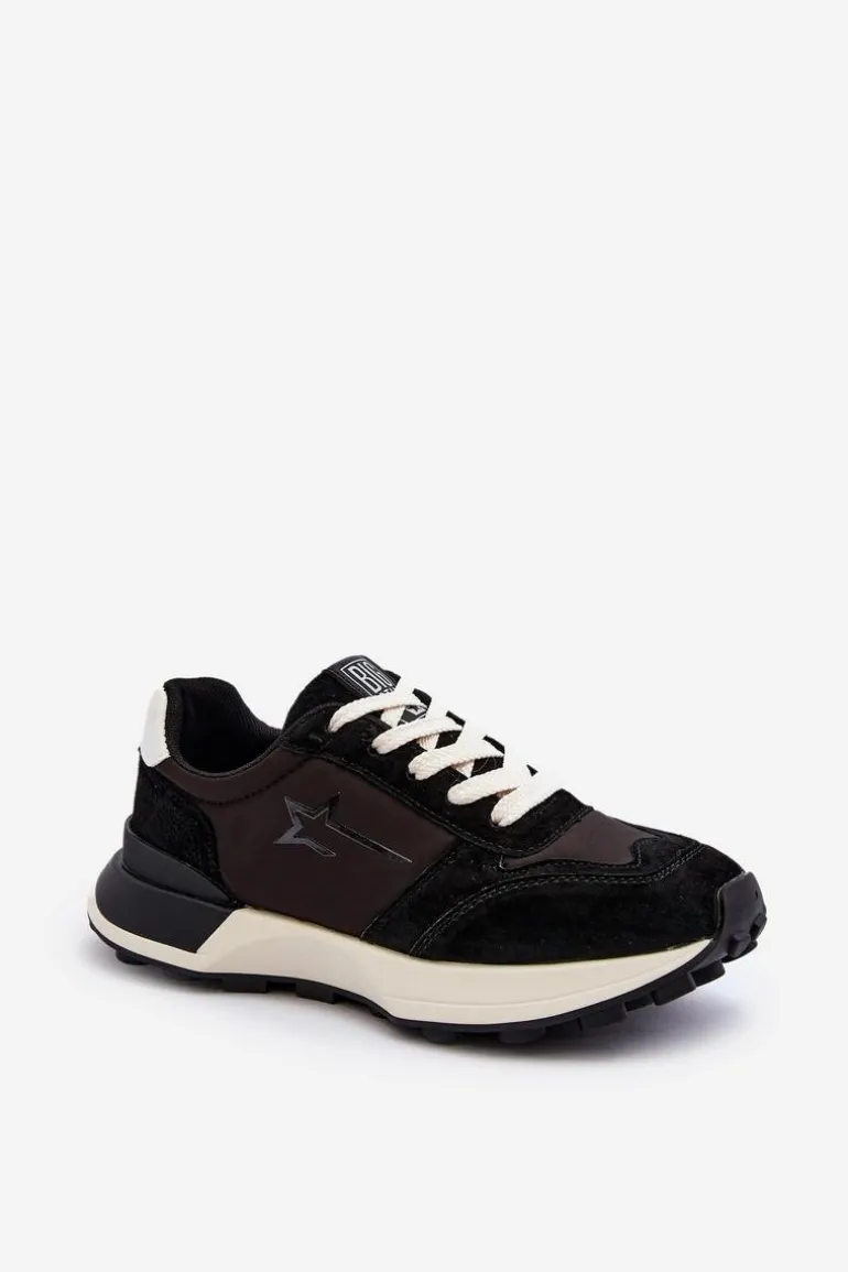 Sneakersy Damskie Skórzane Big Star NN274963 Czarne