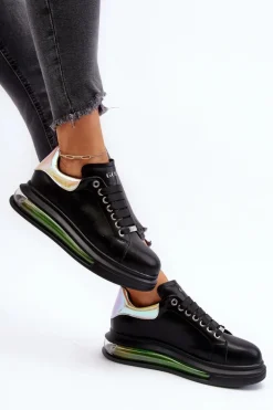 Sneakersy Damskie Skórzane GOE NN2N4030 Czarne