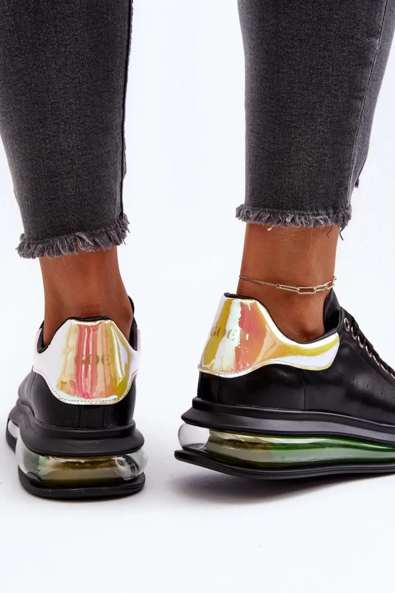 Sneakersy Damskie Skórzane GOE NN2N4030 Czarne