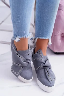 Sneakersy damskie Szare Koturny LU BOO Margo