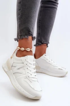 Sneakersy Damskie Z Eko Skóry Białe Kaimans