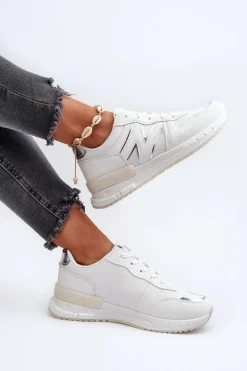 Sneakersy Damskie Z Eko Skóry Białe Kaimans