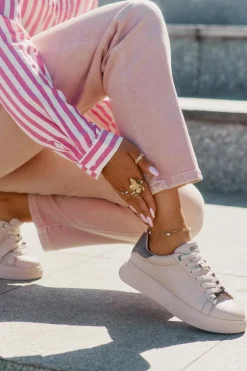 Sneakersy Damskie Z Eko Skóry Big Star RR274259 Beżowe