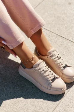 Sneakersy Damskie Z Eko Skóry Big Star RR274259 Beżowe