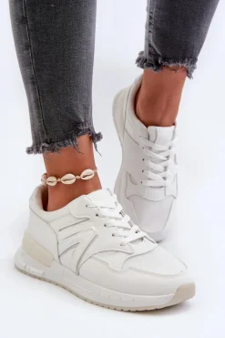 Sneakersy Damskie Z Eko Skóry Białe Vinelli
