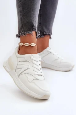 Sneakersy Damskie Z Eko Skóry Białe Vinelli