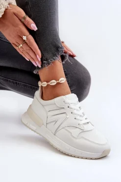 Sneakersy Damskie Z Eko Skóry Białe Vinelli
