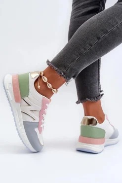 Sneakersy Damskie Z Eko Skóry Multikolor Kaimans