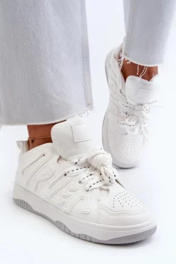 Sneakersy Damskie Z Eko Skóry Białe Berilla