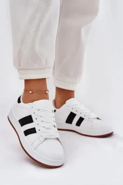 Sneakersy Damskie Z Eko Skóry Białe Arlenina