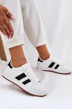 Sneakersy Damskie Z Eko Skóry Białe Arlenina