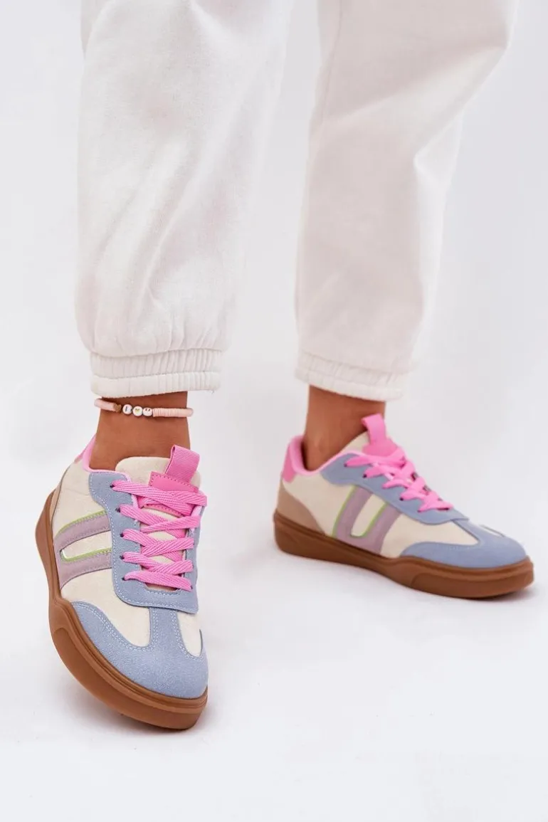 Sneakersy Damskie Z Eko Zamszu Multikolor Satylies