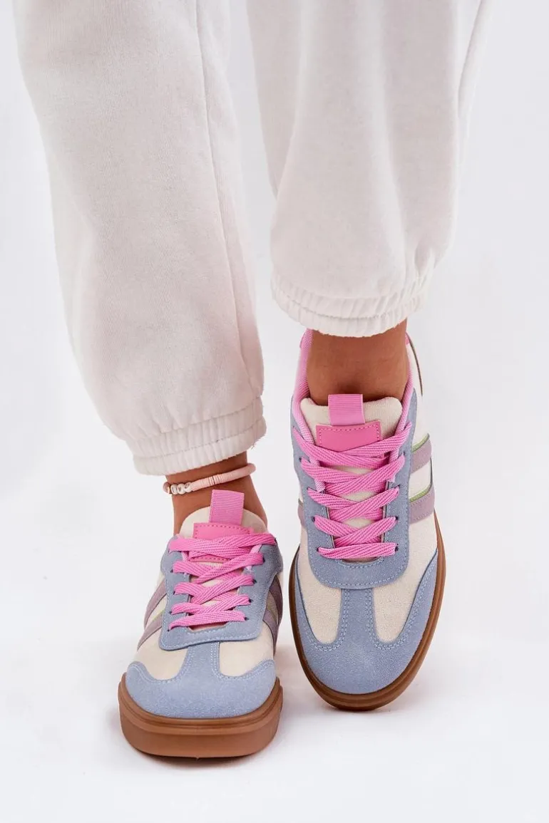 Sneakersy Damskie Z Eko Zamszu Multikolor Satylies